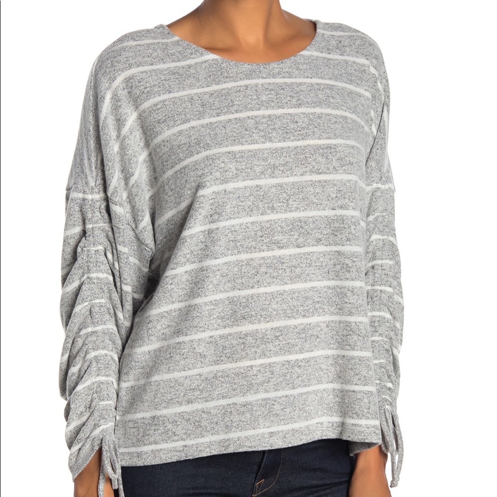 Alkamy Size XS NEW Top Cozy Striped Gathered